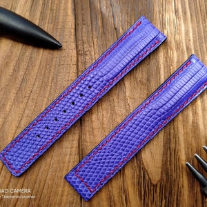 Watch strap for Omega watch band leather 14 16 18 19 20 navy men's watchbands ladies watch bands Lizard strap  leather navy leather