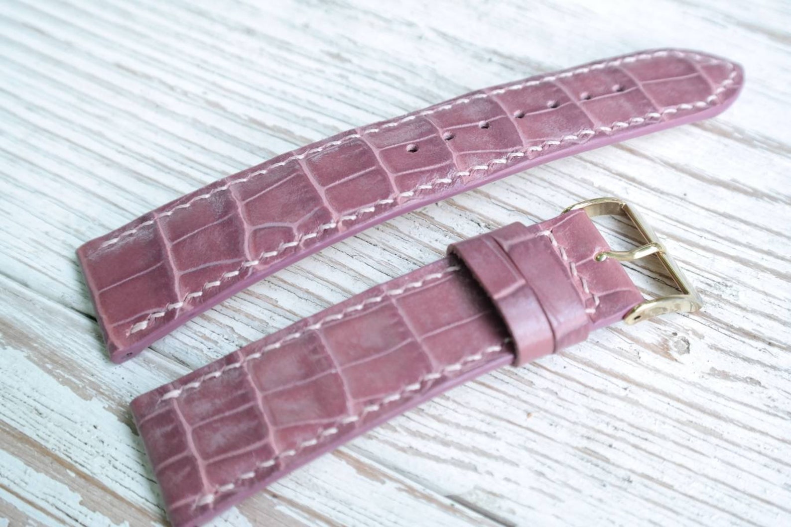 Pink Leather Watch Band 14mm 16 Mm 20mm Watch Strap 18mm Etsy UK