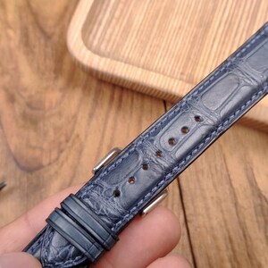 Bracelets de montre sur mesure en alligator marine 16 bracelet de montre en denim pour hommes 22 20 18 alligator rapide petit grand poignet bracelet bleu bracelet de montre