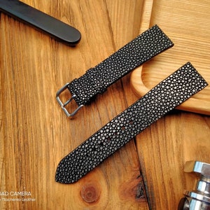 Stingray watch band black leather watch strap custom watchbands small wrist watch 16 mm cuff strap band 18 mm bracelet watch ladies women