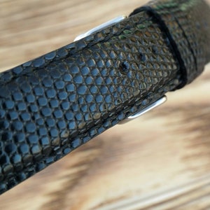 ANY MODIFICATION black bespoke lizard leather band, Only hand stitching and customized size for your favorite watch. Padding style.