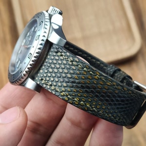 ANY MODIFICATION olive bespoke leather band, Only hand stitching and customized size for your favorite watch. Flat style