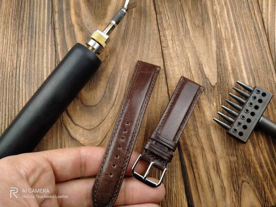 ANY MODIFICATION Kangaroo Brown Bespoke Leather Band Only Hand
