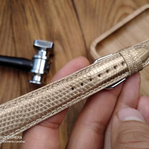 Lizard watch band , Only hand stitching and customized size for your favorite watch. Padding style. Gift for watch