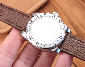 Handmade brown Shark Leather Watch Strap - Custom Sizes