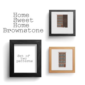 Home Sweet Home Brownstone Apartment Modern Cross Stitch Pattern