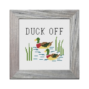 Duck Off Funny Subversive Cross Stitch Pattern