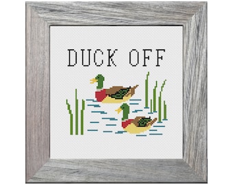 Duck Off Funny Subversive Cross Stitch Pattern