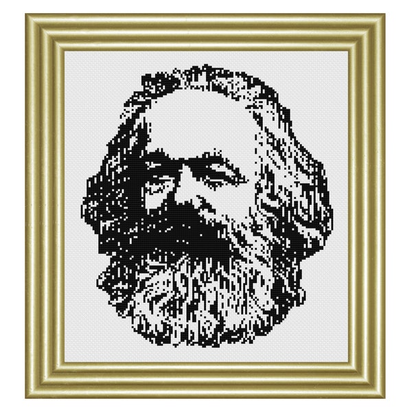 Karl Marx Modern Cross Stitch Pattern