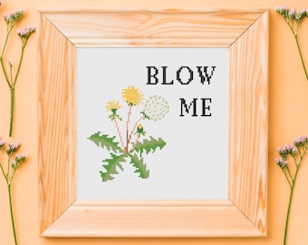Blaas me subversief grappig kruissteekpatroon