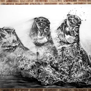 Original “Wrath of a King” Charcoal | Tarpon Art by Brandon Finnorn