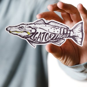 Gator Trout 3M Decal / Inshore Fishing State Flag Stickers / Vinyl Decals / Fly Angling Gift / Fish Sticker / State Artwork image 1