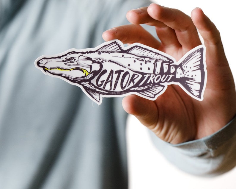 Gator Trout 3M Decal / Inshore Fishing State Flag Stickers / Vinyl Decals / Fly Angling Gift / Fish Sticker / State Artwork image 1