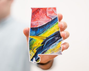 Offshore Alabama Fishing Decal | Snapper Tuna Mahi | State Decals by Brandon Finnorn