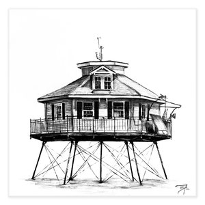 Limited Edition Middle Bay Lighthouse Prints Alabama Lighthouse Painting by Brandon Finnorn image 1