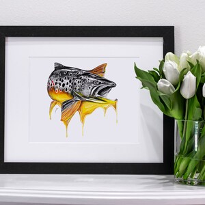 Melting Fish Set | Fly Fishing Prints | Giclee Fish Artwork