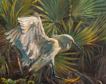 Crawdad's Bane by Brandon Finnorn | Giclee Prints of Snowy Egret