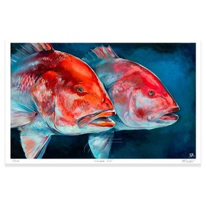 Limited Edition &quot;Irascible Red&quot; Giclee Print | Red Snapper by Brandon Finnorn