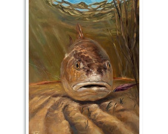 Turning Point Redfish Print | Fly Fishing Art by Brandon Finnorn