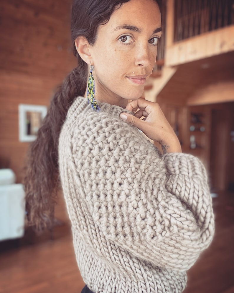 Chunky Knit Sweater| Women’s knit sweater | handknit sweater | knit pullover | wool sweater image 6