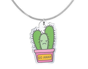 PixiDoodle® Introvert - Dont Touch Me - Garden - Cactus Necklace