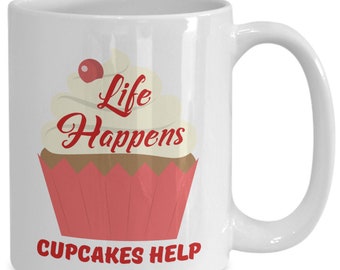 Tasse à café PixiDoodle™ pour les amateurs de cupcakes contre le stress de la vie