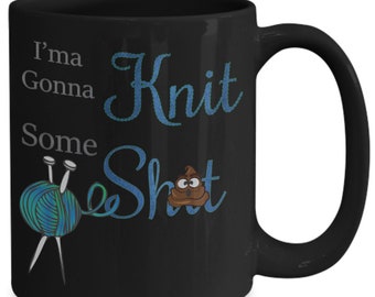 PixiDoodle® I'm Gonna Knit - Knitting Mug - Gift For Knitter - Swearing Mugs - Knitting Lover Gift