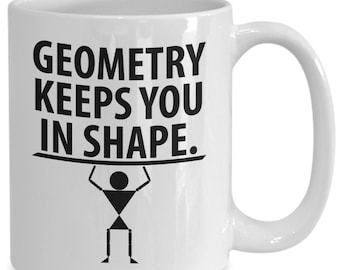 Caneca de café engraçada com geometria Fitness PixiDoodle®