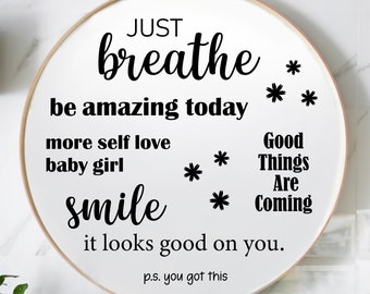 Calcomanías motivacionales para espejos, frases inspiradoras, afirmaciones y vinilos transparentes para espejos, paredes, puertas, portátiles y más.