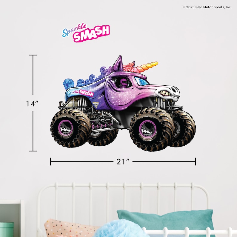 Monster Jam Wall Decals | Grave Digger, Megalodon, El Toro Loco, Zombie, Son-Uva Digger, Monster Mutt, ThunderROARus, Sparkle Smash Sparkle Smash