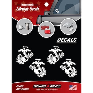 Marine Corps EGA Eagle Globe & Anchor Vinyl Decals Stickers USMC Licensed 4 Pc