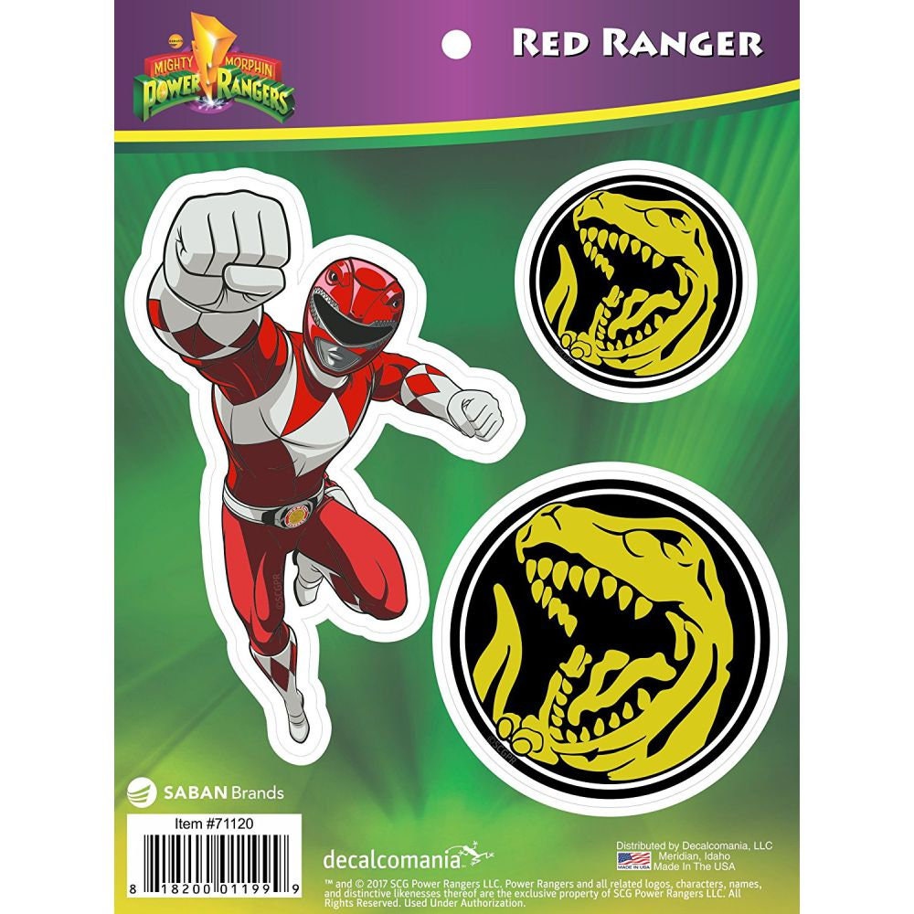 Mighty Morphin Power Rangers Red Ranger Stickers Decals for Etsy