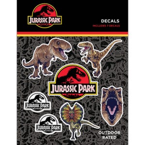 Jurassic Park Licensed Decals - Waterproof Vinyl Stickers for Car Truck Water Bottle Laptop Skateboard