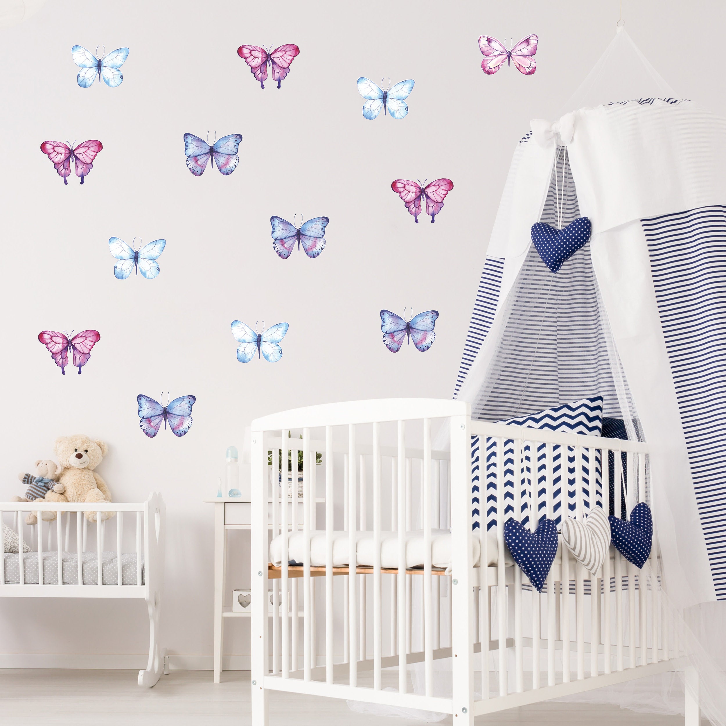 Watercolor Butterfly Wall Decals - Set of 16 Butterflies Stickers ...