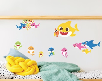 Stickers muraux Baby Shark Family Nickelodeon PinkFong Stickers muraux amovibles sous licence