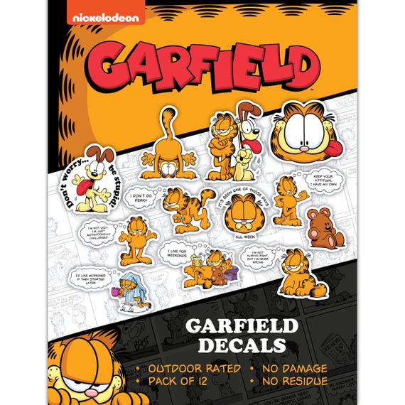 Garfield Odie Pooky Nickelodeon Licensed Vinyl Decals for Laptop