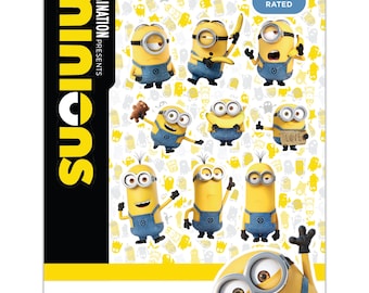 Despicable Me Licensed Minions Car Decals - Bob Stuart Kevin Vinyl Stickers for Truck Water Bottle Bike Helmet Laptop Skateboard