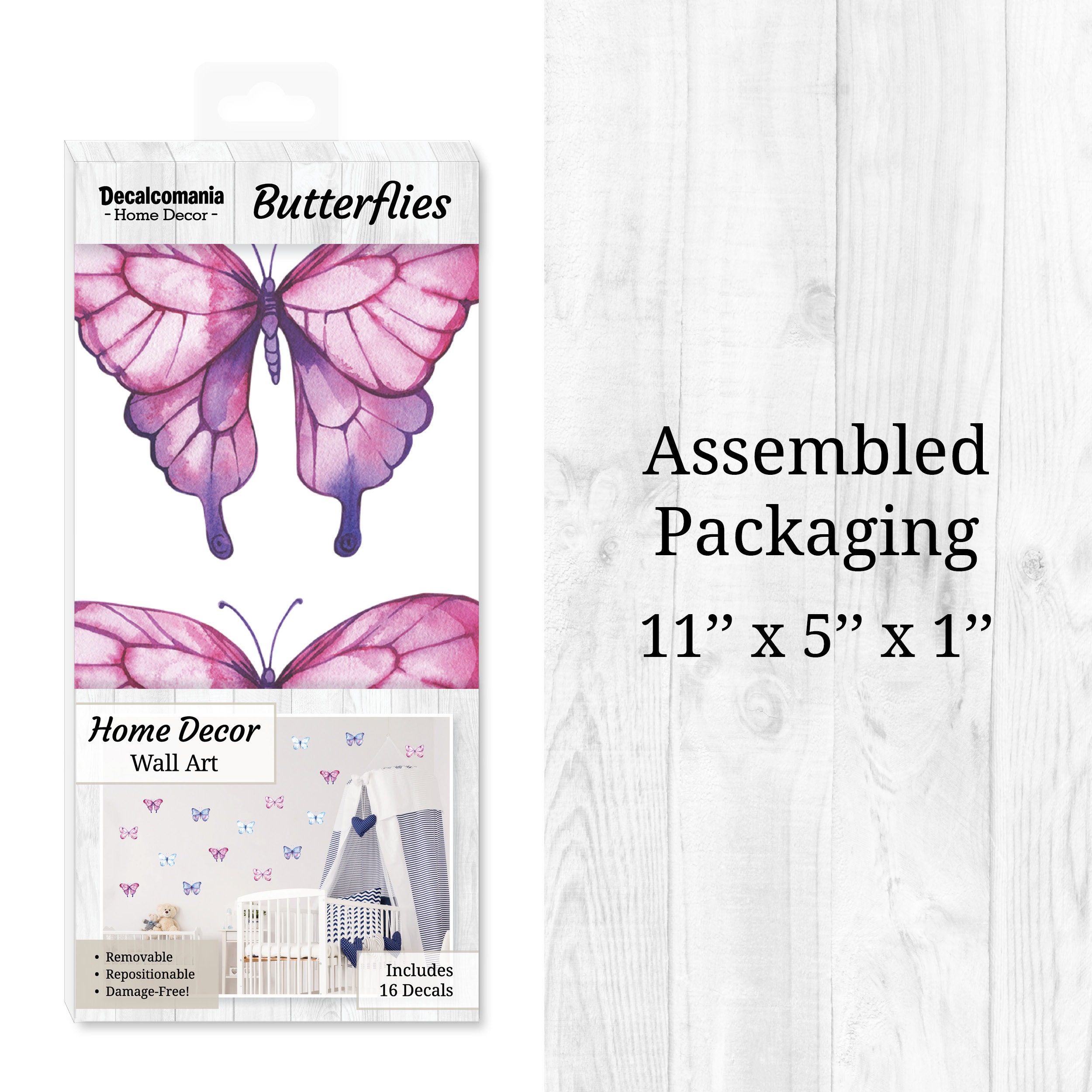 Watercolor Butterfly Wall Decals - Set of 16 Butterflies Stickers ...