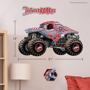 Monster Jam Wall Decals | Grave Digger, Megalodon, El Toro Loco, Zombie, Son-Uva Digger, Monster Mutt, ThunderROARus, Sparkle Smash ThunderROARus
