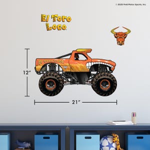 Monster Jam Wall Decals | Grave Digger, Megalodon, El Toro Loco, Zombie, Son-Uva Digger, Monster Mutt, ThunderROARus, Sparkle Smash El Toro Loco
