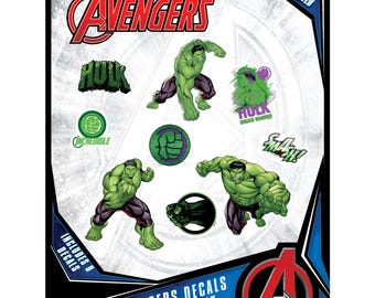 Stickers Marvel Avengers Incredible Hulk – Stickers vinyles extérieurs sous licence officielle | Fabriqué aux États-Unis | Bannière Hulk Smash & Bruce