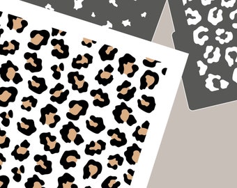 Digitale Schablone Leopardenhaut Muster Cookie Schablone SVG Leopardenhaut Schablone Animal Print Hintergrund Schablone Clay Template JT050