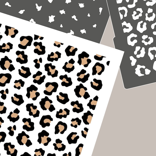 Digital STENCIL Leopard Skin Pattern Cookie Stencil SVG Leopard Skin Stencil Animal Print Stencil Background Stencil Clay Template JT050