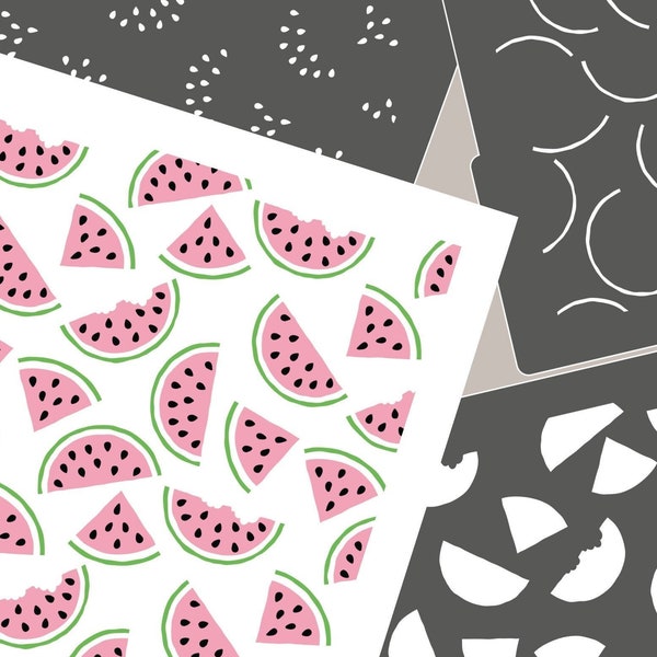 Digital STENCIL Watermelon Slice Cookie Stencil SVG Watermelon Stencil Baby Shower Stencil Fruit Stencil Template Clay Stencil Summer JT115