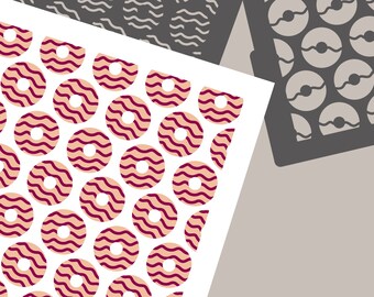 Donut Cookie-stencil SVG: voedselstencil, kleisjabloon (digitale download)
