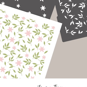 Digital STENCIL Floral Cookie Stencil SVG Flower Stencil Valentine&#39;s Day Stencil Wedding Stencil Birthday Stencil Floral Clay Template JT060