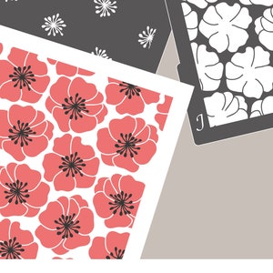 Digital STENCIL Poppy Flowers Cookie Stencil SVG Floral Stencil Poppies Stencil Spring Flowers Stencil Summer Stencil Clay Template JT290