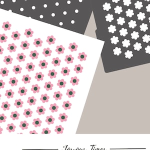 Digital STENCIL Flower Pattern Cookie Stencil SVG Floral Stencil Flower Stencil Birthday Stencil Back to School Stencil Clay Template JT130