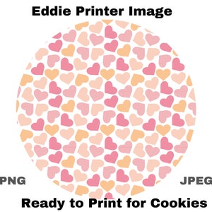 EDDIE Immagine Hearts Cookie Pattern per Eddie Stampante Immagine Heart BarTender File San Valentino Immagine per Cookie Wedding Eddie PNG JT251