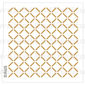 May include: A white background with a repeating pattern of brown diagonal lines forming a grid.
